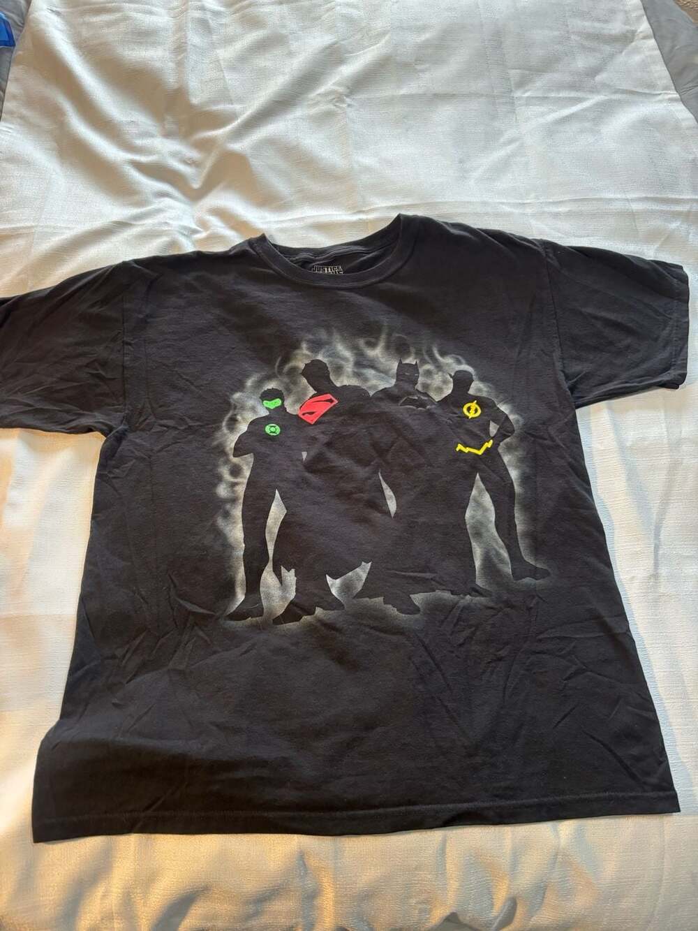 Justice League Unlimited Silhouette Graphic T-Shirt Size L